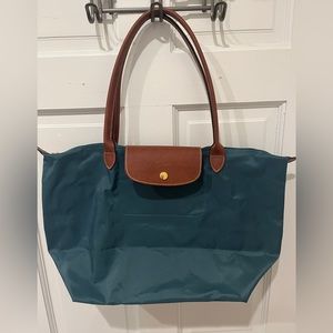 LongChamp Le Pliage Tote Bag in Teal Blue